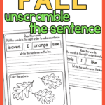 Fall Unscramble the Sentence Kindergarten Writing Worksheets