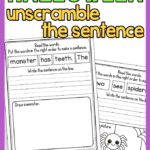 Halloween Unscramble the Sentence Kindergarten Writing Worksheets