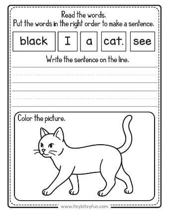 Halloween Unscramble the Sentence Kindergarten Writing Worksheets-page-001