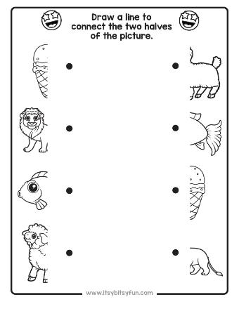 Match the Halves Preschool Worksheets-page-009
