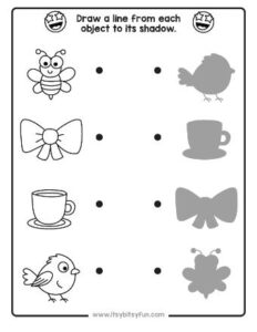 Shadow Matching Preschool Worksheets - Itsy Bitsy Fun