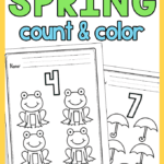 Spring Count and Color Worksheets