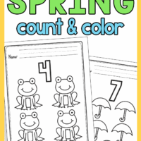 Spring Count and Color Worksheets