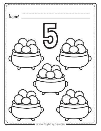 St. Patrick's Day Count and Color Worksheets - Itsy Bitsy Fun
