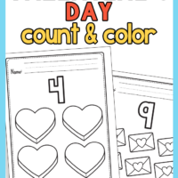 Valentine’s Day Count and Color Worksheets