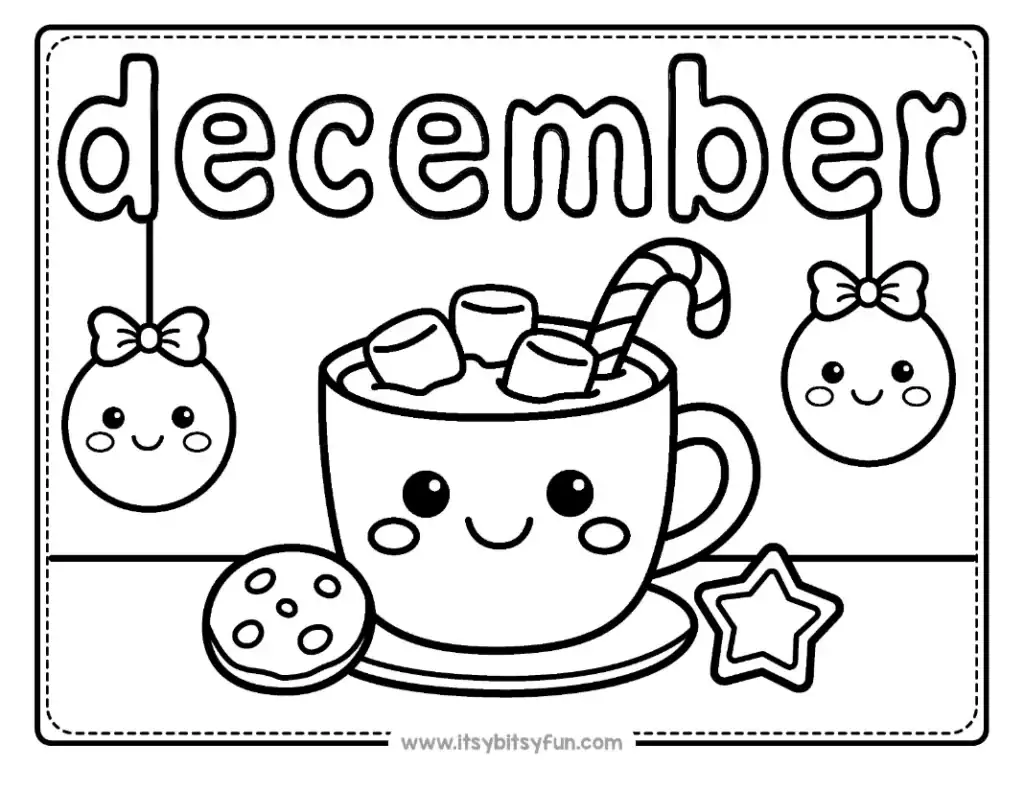A mug of cocoa with marshmallows and cookies.